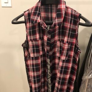 Flannel and lace shirt